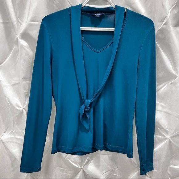 Teal front tie top size small - Picture 3 of 8
